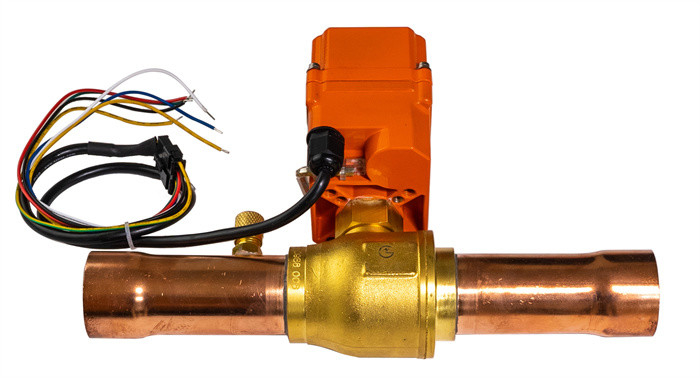 صمام الكرة الكهربائي لصناعة التبريد -40C إلى 80C HFC صمام الكرة الكهربائي للتحكم